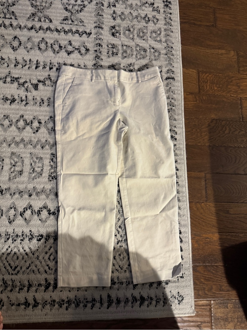 LOFT White Cropped Straight-Leg Pants